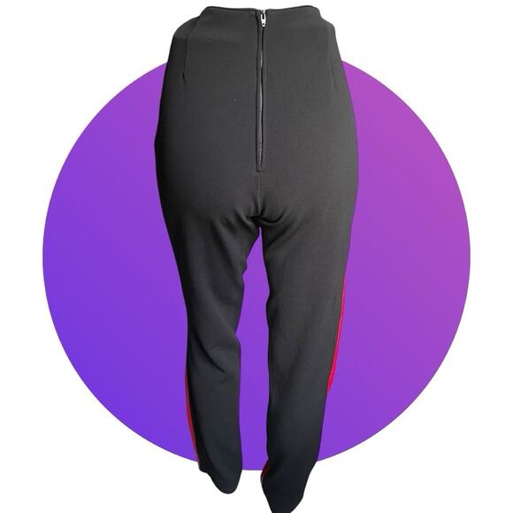 Vintage 90s Y2K Cache Red Leather & Black Knit Sexy Hawt Women's Pants Size 8 M - Picture 4 of 10